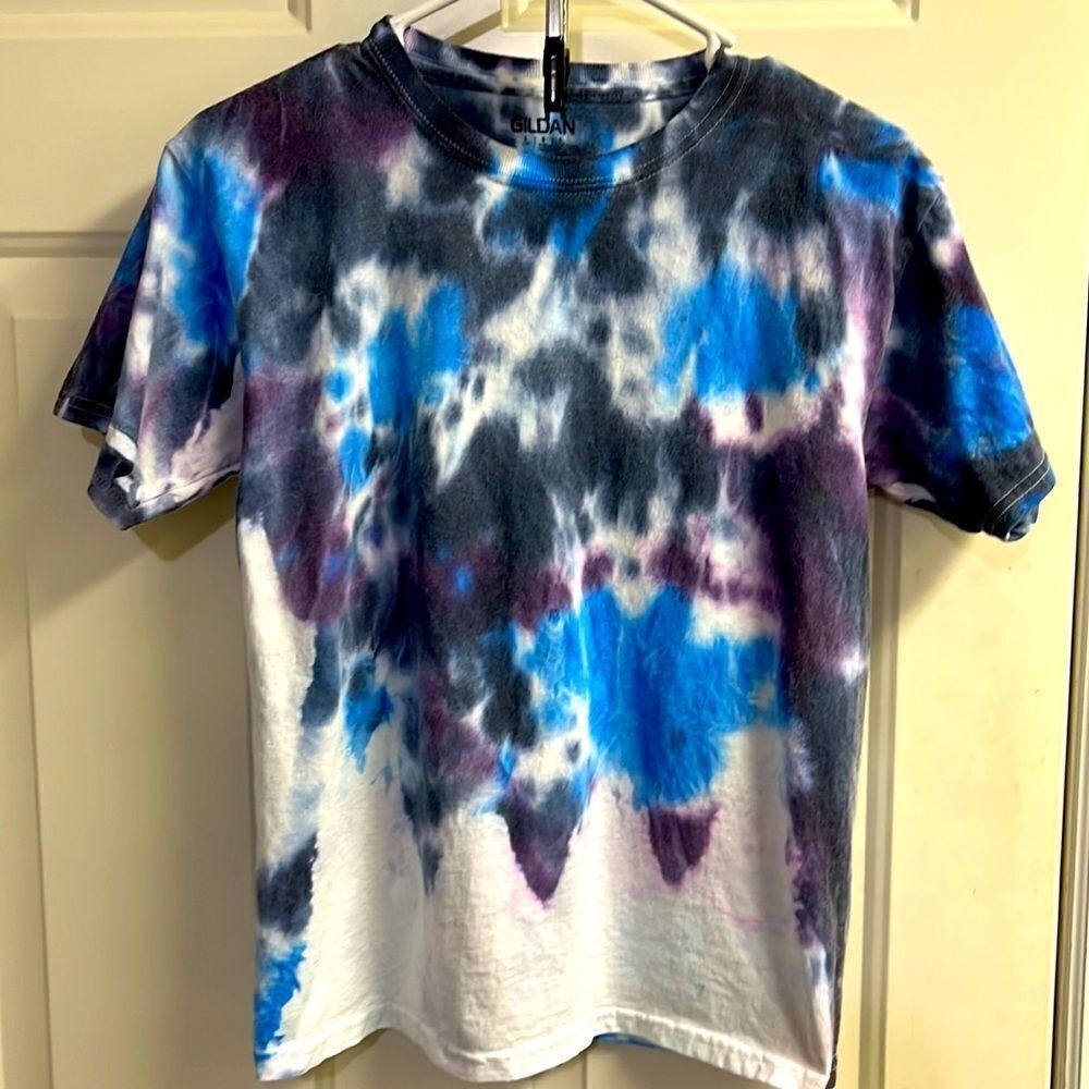 Matching Family Vacation Blue, Purple and White Starburst Tie Dye T-shirts (Mixe - Picture 6 of 11